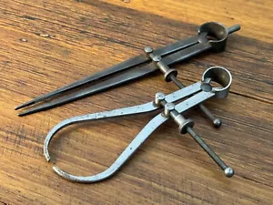Vintage Lot x2 GOODELL-PRATT Outside Calipers + Dividers Made in USA - Picture 1 of 10