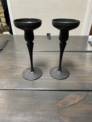 J G Durand古董青铜锥形烛台10-12英寸高 — 第 1/4 张图片