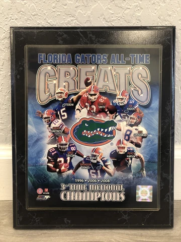Florida Gators All-Time Greats(3-Time National Champs)Plaque Rare Cover