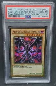 Yugioh PSA 10 GEM MINT Red-Eyes Black Dragon MGED-EN003 Maximum Gold El Dorado - Picture 1 of 2