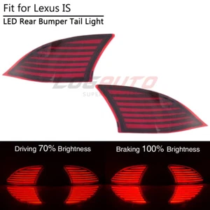For Lexus IS250 IS350 14-20 LED Rear Bumper Tail Light Brake Lamp W/ Turn Lights - Picture 1 of 8