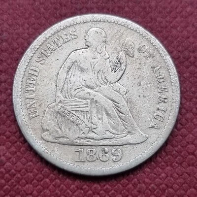 1869 S Seated Liberty Dime 10c Better Grade XF #47585 - Image 1 of 2