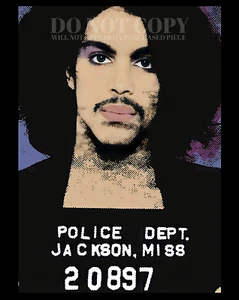 Prince Mugshot Artwork 11 X 14 | RARE 1980 Mug Shot Photo | Poster Art Print - Picture 1 of 1