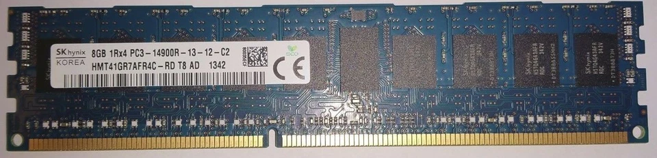 Dell SK Hynix 8GB (1X8GB) PC3-14900R DDR3 1RX4 ECC Server Memory Ram T0F69 - Image 1 of 1