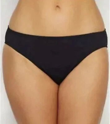 Leilani Women's Mid Rise Scoop Bikini Swim Bottom, Black, 14 NWT Nice! - Image 1 of 4