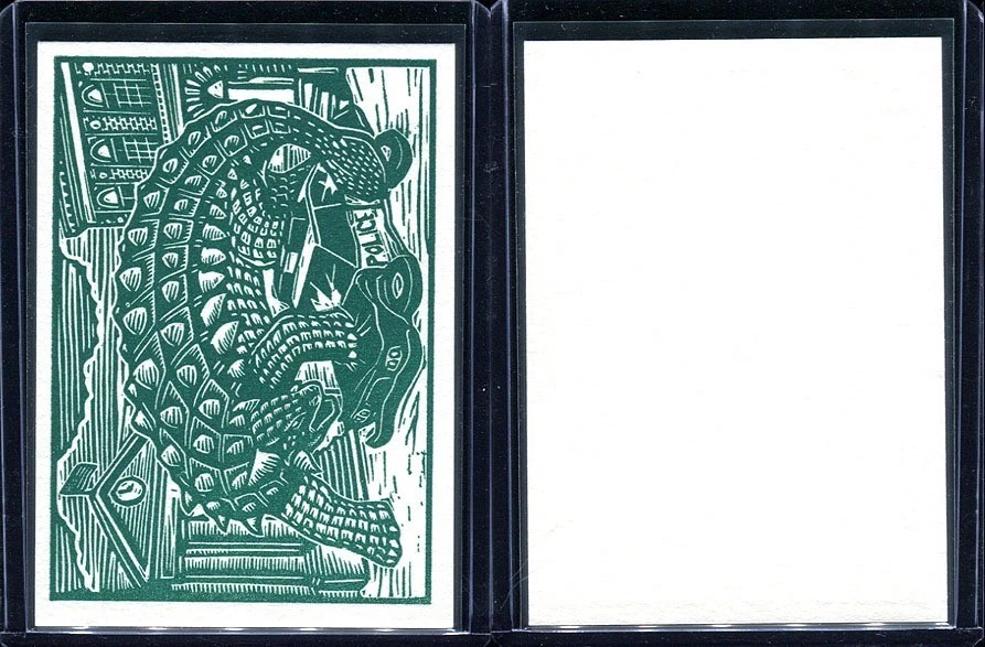 2015 Topps Mars Attacks Occupation Dinosaurs Woodcut 4 Card Set w Blankbank Card - Image 1 of 4