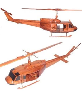 Modelo de escritorio de exhibición de madera de caoba premium UH-1 D/H Huey iriquois helicóptero premium de caoba - Imagen 1 de 2