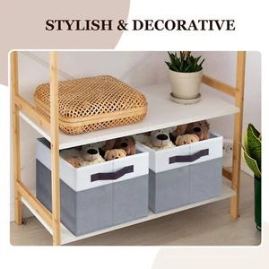 4 Pack Large Storage Basket,Fabric Closet Organizer,Foldable Storage Boxes - Picture 1 of 7
