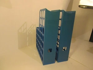 Oxford DecoFile Magazine File Brochure Paper Storage Rack 60-70’s Retro BLUE #tc - Picture 1 of 3