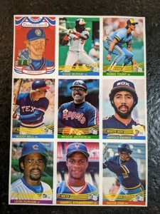 1984 Donruss 9 card Dealer Promo Sheet w/Strawberry (Rookie) Blank Back - Picture 1 of 2