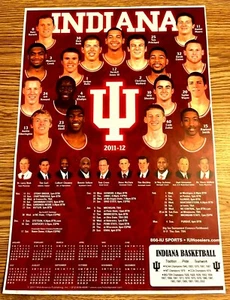 INDIANA UNIVERSITY HOOSIERS 2011-12 BB POSTER/SCHEDULE- ZELLER,HULLS,VICTOR MINT - Picture 1 of 1