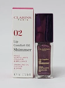 Clarins Lip Comfort Oil Shimmer 02 púrpura lluvia tamaño completo - Imagen 1 de 3
