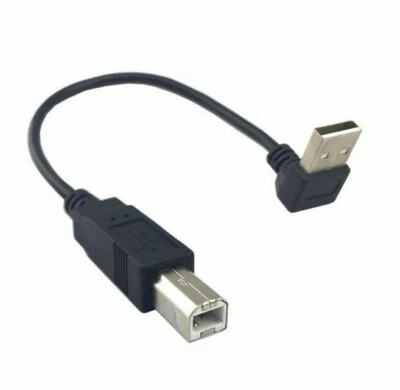 USB 2.0 Up-Angle Male to USB-B Type Male Cable for Printer Scanner - 20cm - Image 1 of 4