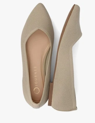 Journee Collection Mujer US 10 Minnah Tejido Ballet Pisos Taupe Beige Foto 1 de 4