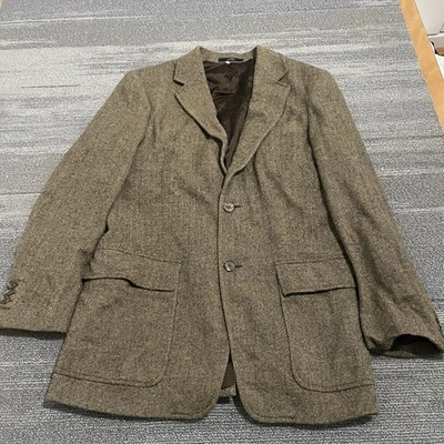 J Crew Blazer Mens Small Brown Herringbone Sport Coat Wool Blend Suit Jacket - Image 1 of 4