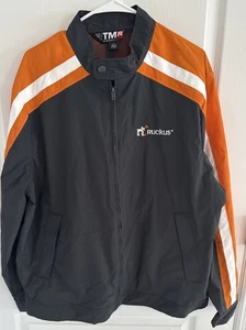 TMR Mens Racing Jacket Sz L Dk Gray Orange Lightweight, Weather-Resistant - Picture 1 of 8