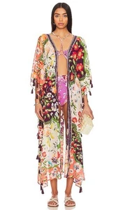 Agua Bendita Sammy Hippie Boho Floral Tassel Resort Kaftan Women’s One Size NWT - Picture 1 of 5