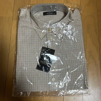 Camisa xadrez manga longa DUNLOP MOTORSPORT bege M não usada - Imagem 1 de 3