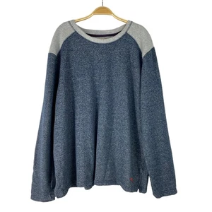 Tommy Bahama Long Sleeve Fleece Tee Tshirt Men XXL Blue Raglan Sleeve Loungewear - Picture 1 of 10
