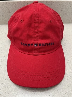 Tommy Hilfiger Sombrero Rojo Cuero Liso Correa Trasera Ajustable  Foto 1 de 4