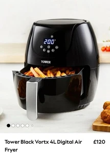 Tower Black Vortx 4L Digital AirFryer - Picture 1 of 9