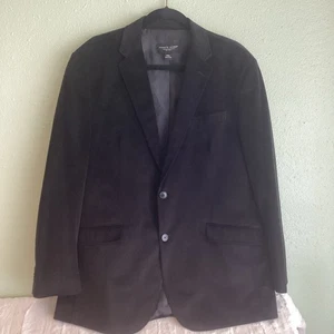 Pronto Uomo Herren Schwarz Samt Zwei Knopf Blazer Sport Mantel Größe XXL Abend - Bild 1 von 11