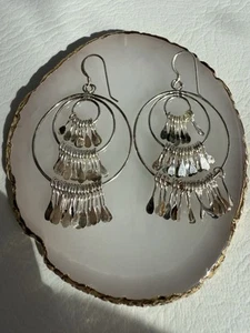 Chandelier 925 Sterlingsilber signiert HD Lagenlook Ohrhänger 2,5" - Bild 1 von 5