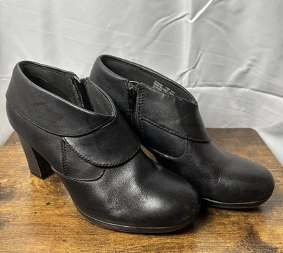 Botas Clarks Femininas 7.5M Kalea Aleita Botas Couro Preto Zíper no Tornozelo - Imagem 1 de 4