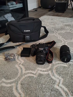 Canon EOS Rebel T6i DSLR Camera with 18-55mm Lens, 55-250mm Lens, and Case - Image 1 of 4