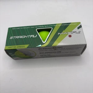 Maxfli StraightFli Matte Green Golf Balls Pack Of 3 NEW 20% Straighter - Picture 1 of 6