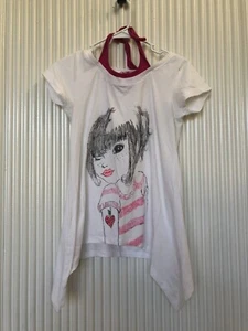 BN by Pink Angel White T-shirt / Blouse/ Top/ Dress for girls Size XL or 16 - Picture 1 of 8