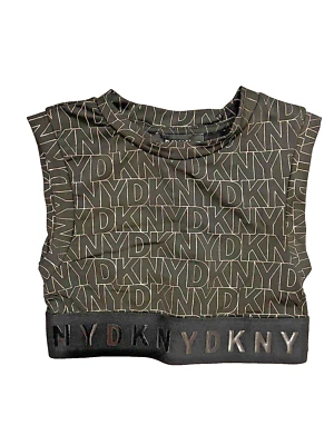 Sujetador deportivo Dkny negro/amarillo con logotipo talla 8 nuevo con etiquetas Foto 1 de 2