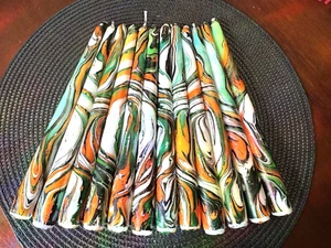 Custom Handmade Designer Taper Candles Abstract Design, Set of 12 Multicolor - Picture 1 of 10
