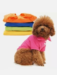 🐾 NWOT Pet Dog Cat Pink Polo Shirt Clothing Solid Color 100% Cotton Size XL🐾 - Picture 1 of 5