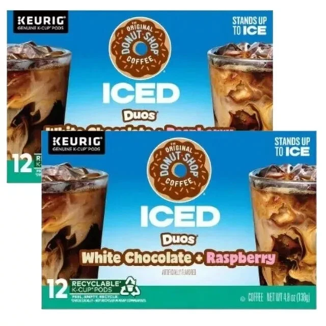 Donut Shop Iced Coffee DUOS WHITE CHOCOLATE+RASPBERRY 72 k cups - Image 1 of 1