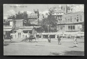 Peshawar Silk Market People Pakistan with stamp 1917 - Bild 1 von 1