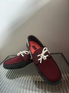 SWIMS Men's Sport Lace Up Loafers in Royal Black/Burgundy UK 7 - Picture 1 of 7