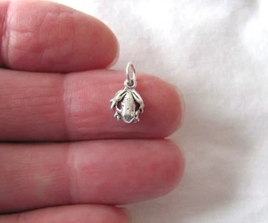 Very small Sterling Silver Frog mini tiny charm. - Picture 1 of 4