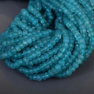 4mm Filo Naturale Apatite Gemma Rondella Forma Sfaccettato Sfuso Perline 20-40cm - Picture 1 of 4