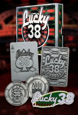Fallout 4 76 New Vegas Lucky 38 Metal Casino Ace Spades Poker Card Coin Figure - Image 1 of 3