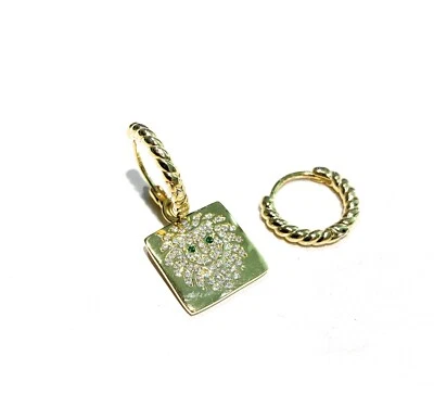 Orecchini diWa Jewels cerchietto pendente leone argento 925 placcato - Immagine 1 di 3