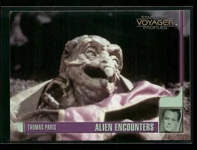 1998 SkyBox Star Trek Voyager #27 Thomas Paris Alien Encounter Reptilian - Image 1 of 2