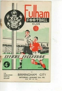 Fulham v Birmingham City 1951/52 F.A. Cup 3rd Round - Picture 1 of 1