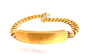 Curb Link ID Tag Bracelet 18kt 8 inch 50.5 Grams - Picture 1 of 9