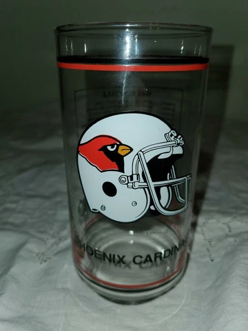 Vintage 1989 Schedule Phoenix Cardinals Drinking Glass-Coca-Cola, Smitty's NFL Cover