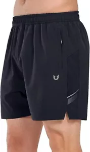 NORTHYARD Men's Athletic Running 5" Shorts Quick Dry Lightweight Large, Black - Picture 1 of 6