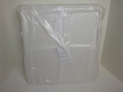 Manta de cama King Pottery Barn de algodón con flecos blanca 98" x 108" Foto 1 de 4