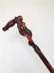 Marmaid New Designer Wooden Walking Stick Stylish & Sturdy Handmade Cane for Men - Picture 1 of 6