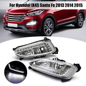 LED DRL Daytime Running Light Fog Lamp For Hyundai IX45 Santa Fe 2013-2015 - Picture 1 of 17