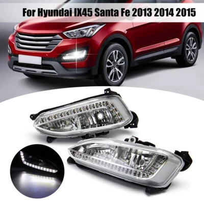 2pcs LED DRL Daytime Running Light Fog Lamp For Hyundai IX45 Santa Fe 2013-2015 - image 1 of 4